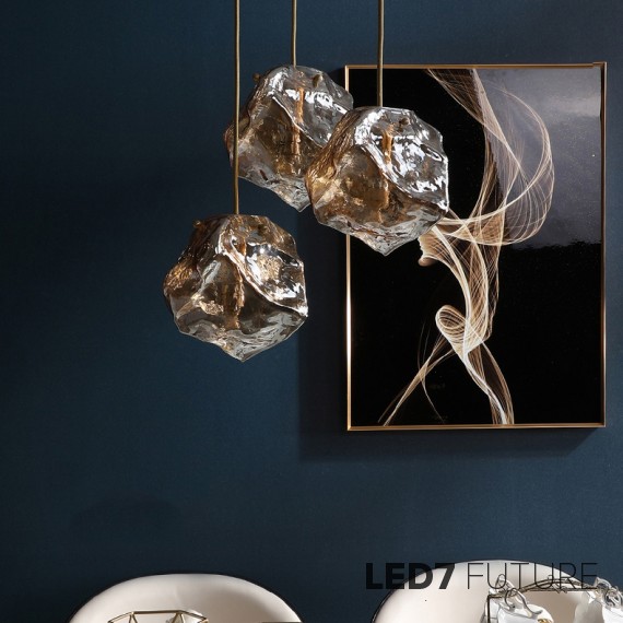 Loft Industry Modern - Glass Stone Pendant